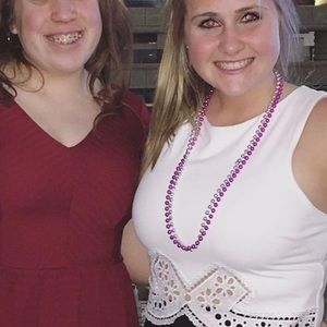 White cropped top with lace detail!